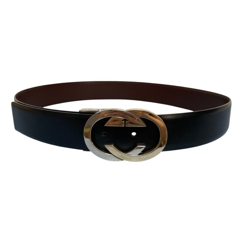 GUCCI Interlocking G Reversible Leather Belt, 80cm (32 inches), Black/Brown, ...